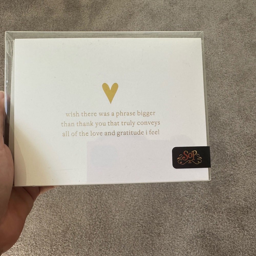 Gold Heart Thank You Cards